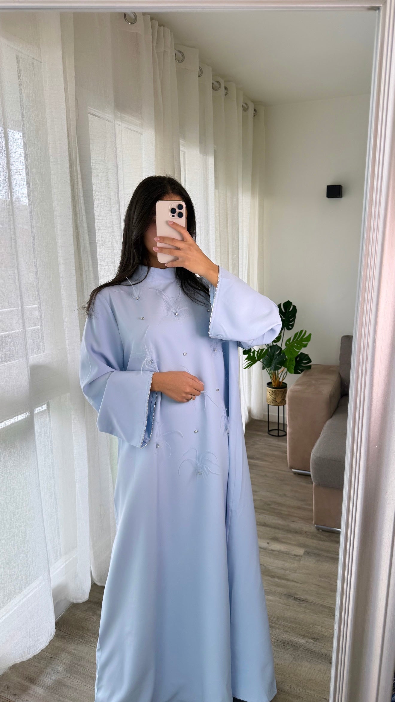 Abaya Layel  perlage main