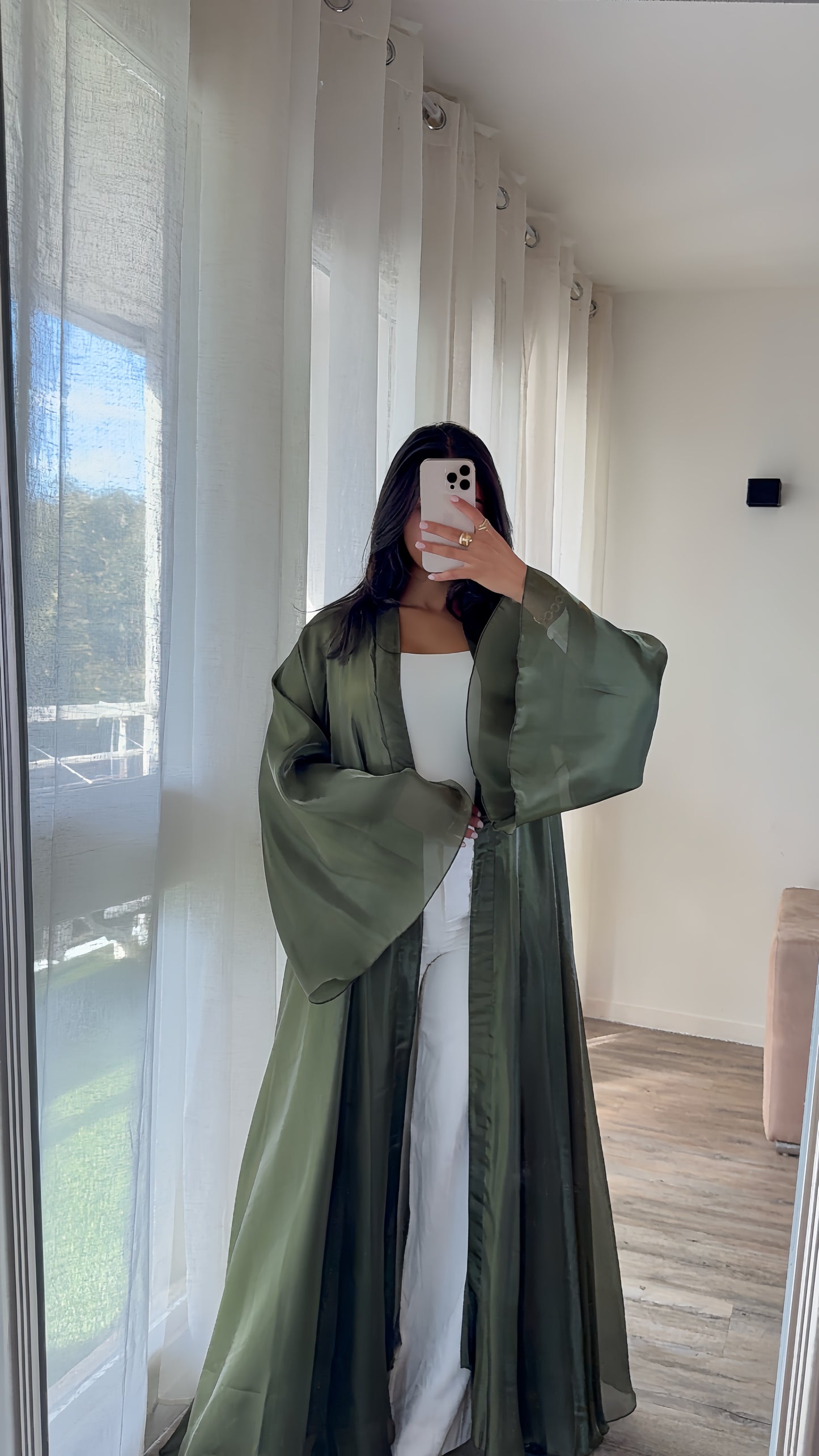 Kimono réversible organza et mousseline [vert ]
