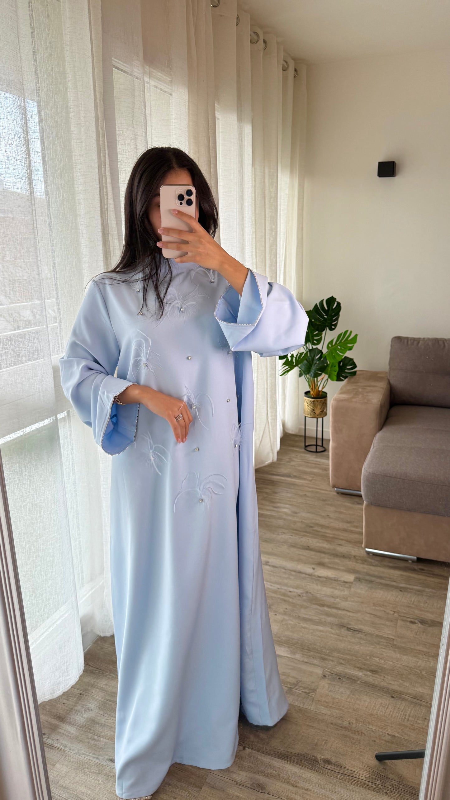 Abaya Layel  perlage main