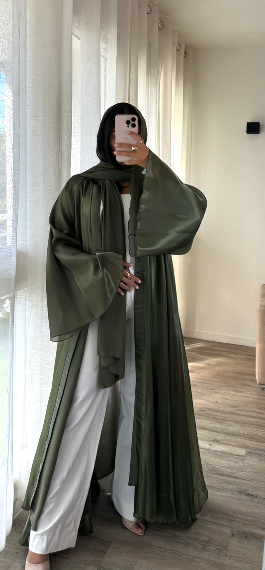 Kimono réversible organza et mousseline [vert ]