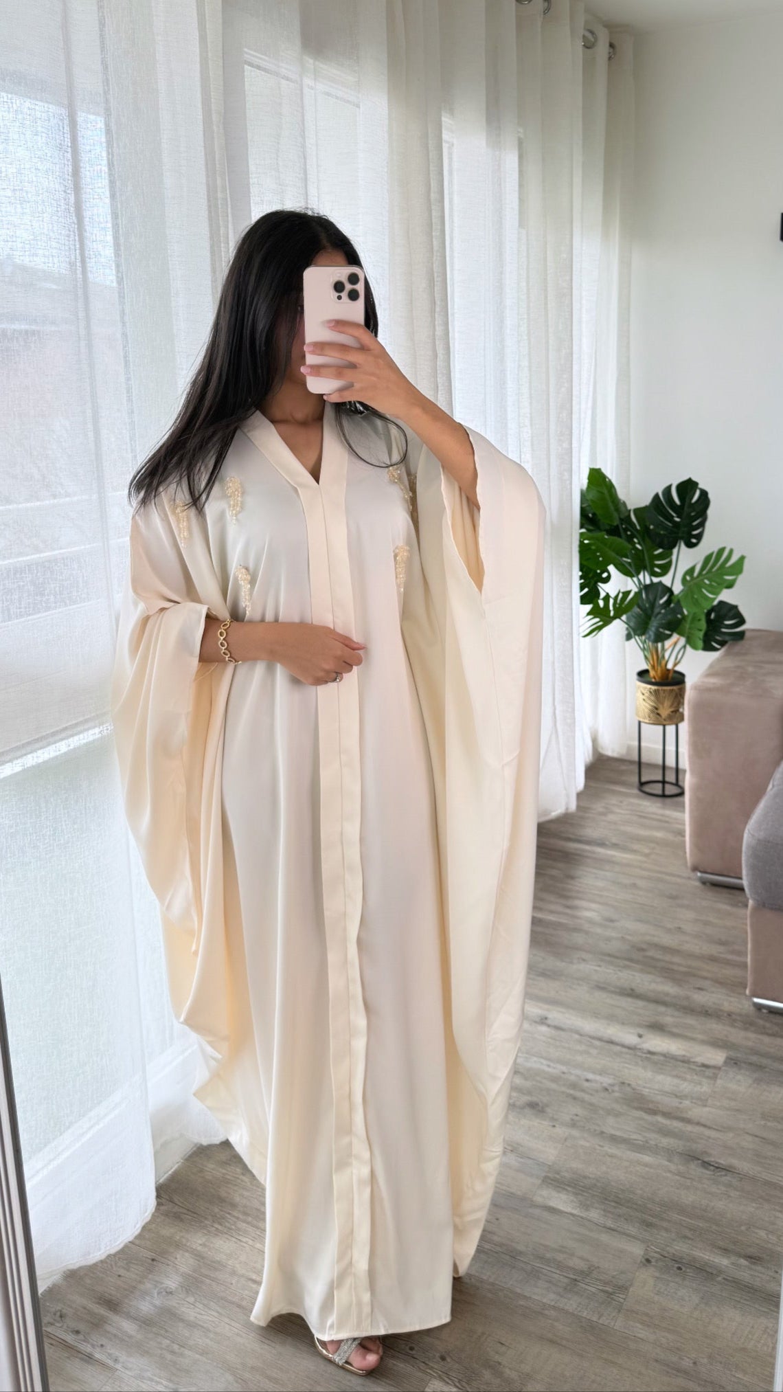 Abaya Naila [ Jaune poussin ]