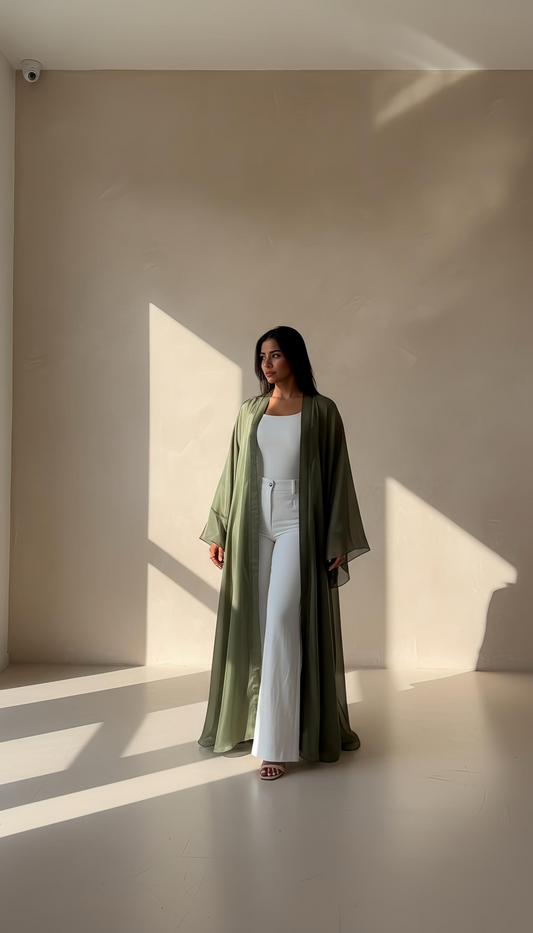 Kimono réversible organza et mousseline [vert ]